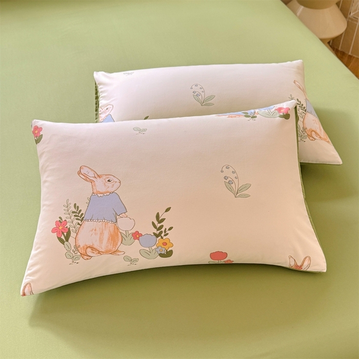 91家纺网 家纺一手货源 找家纺 多品家纺 2025新款ins风水洗棉学生宿舍三件套 春日庄园