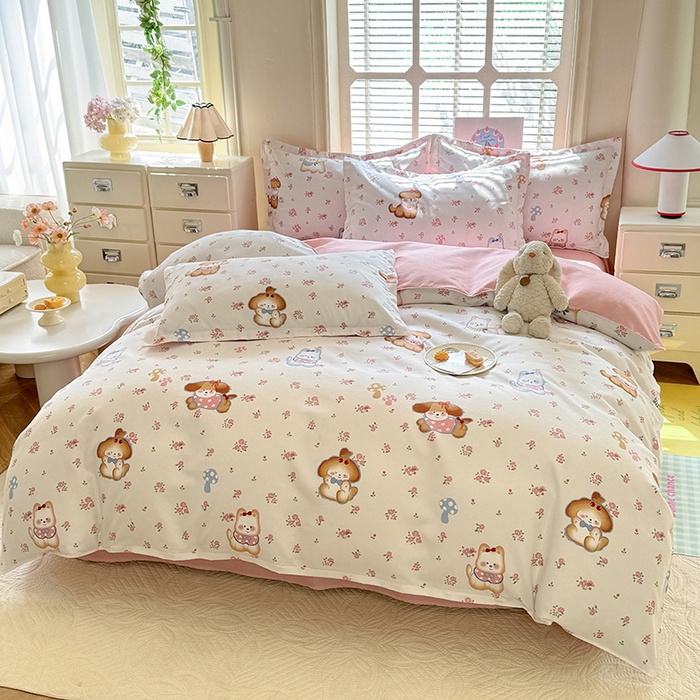 91家纺网 家纺一手货源 找家纺 优逸 2025新款植物羊绒单被套 小狗宝莉