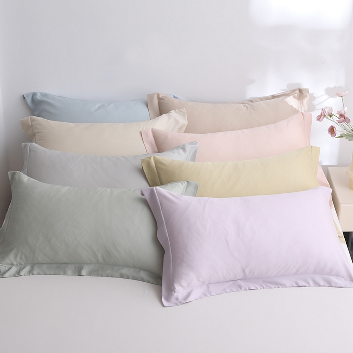 91家纺网 家纺一手货源 找家纺 （总）寝柔 2025夏季新款50S纯色天丝枕套丝滑有凉感枕头套(有质检报告）