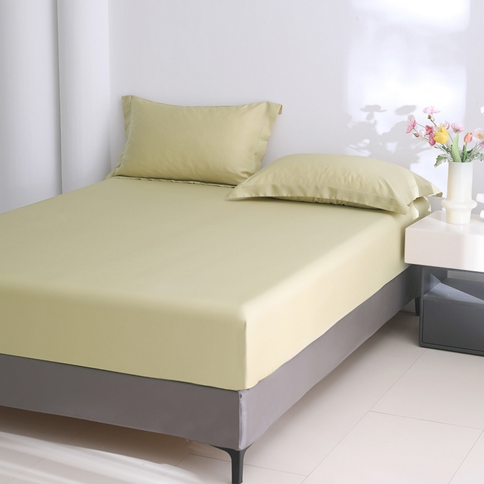 91家纺网 家纺一手货源 找家纺 寝柔家纺 2025夏季新款50S纯色天丝枕套丝滑有凉感(有质检报告） 芥子黄