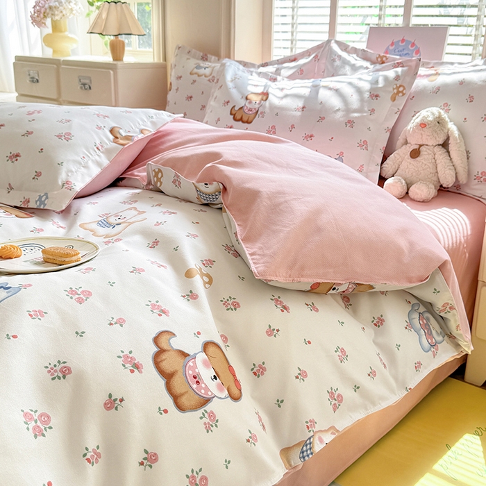 91家纺网 家纺一手货源 找家纺 优逸 2025新款植物羊绒单被套 小狗宝莉