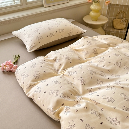 91家纺网 家纺一手货源 找家纺 （总）多品家纺 2025新款ins风水洗棉学生宿舍三件套