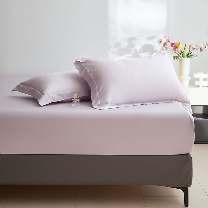 91家纺网 家纺一手货源 找家纺 寝柔家纺 2025夏季新款50S纯色天丝枕套丝滑有凉感(有质检报告） 暮光紫