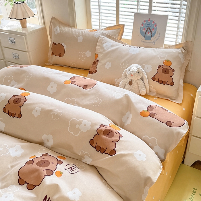 91家纺网 家纺一手货源 找家纺 优逸 2025新款植物羊绒单被套 卡皮巴拉