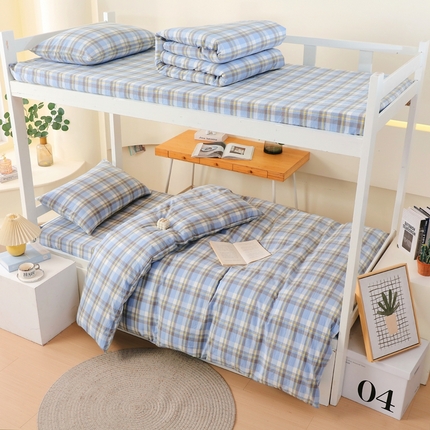 91家纺网 家纺一手货源 找家纺 （总）焱博家纺 2025新款全棉色织水洗棉学生三件套