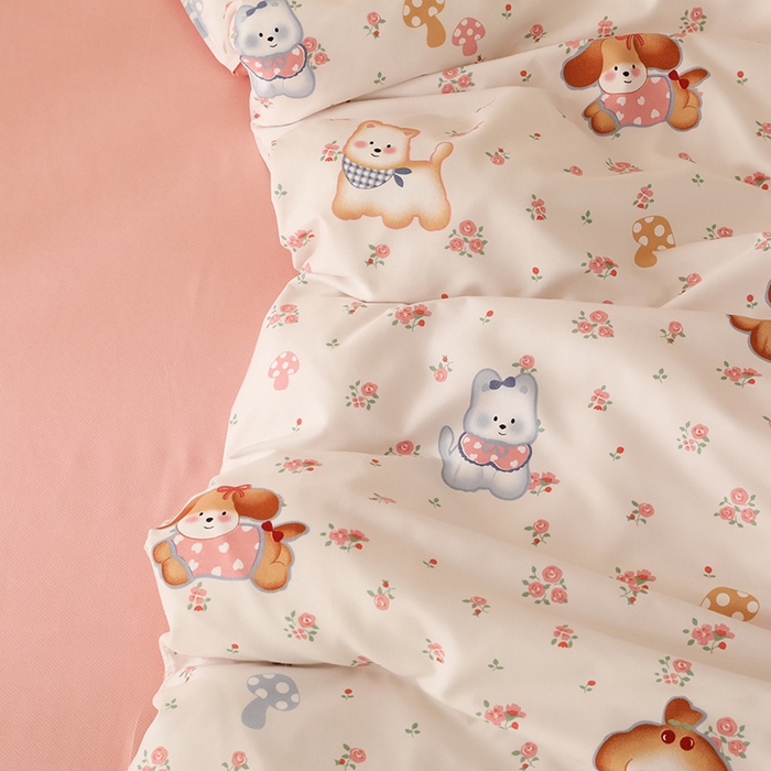 91家纺网 家纺一手货源 找家纺 优逸 2025新款植物羊绒单被套 小狗宝莉