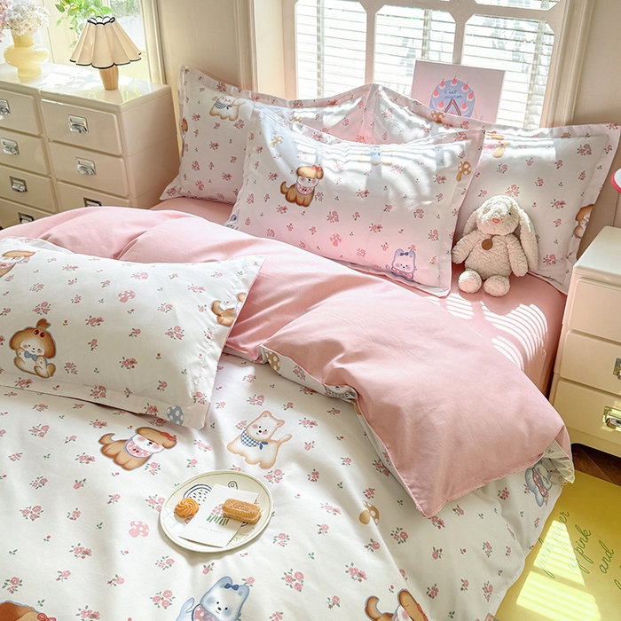 91家纺网 家纺一手货源 找家纺 优逸 2025新款植物羊绒单被套 小狗宝莉