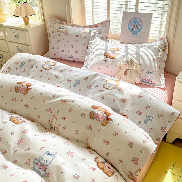 91家纺网 家纺一手货源 找家纺 优逸 2025新款植物羊绒单被套 小狗宝莉