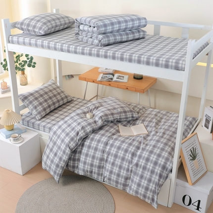 91家纺网 家纺一手货源 找家纺 （总）焱博家纺 2025新款全棉色织水洗棉学生三件套