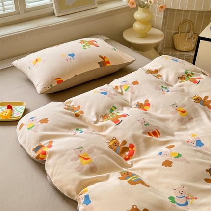 多品家纺 2025新款ins风水洗棉学生宿舍三件套 欢乐世界