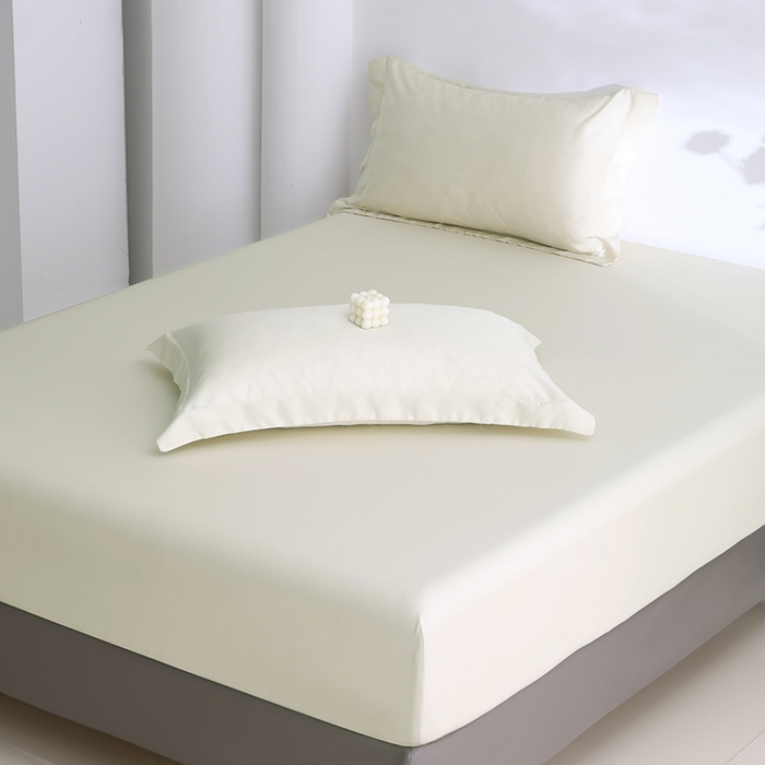 91家纺网 家纺一手货源 找家纺 寝柔家纺 2025夏季新款50S纯色天丝枕套丝滑有凉感(有质检报告） 仙米色