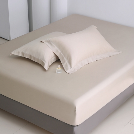 寝柔家纺 2025夏季新款50S纯色天丝枕套丝滑有凉感(有质检报告） 燕麦色