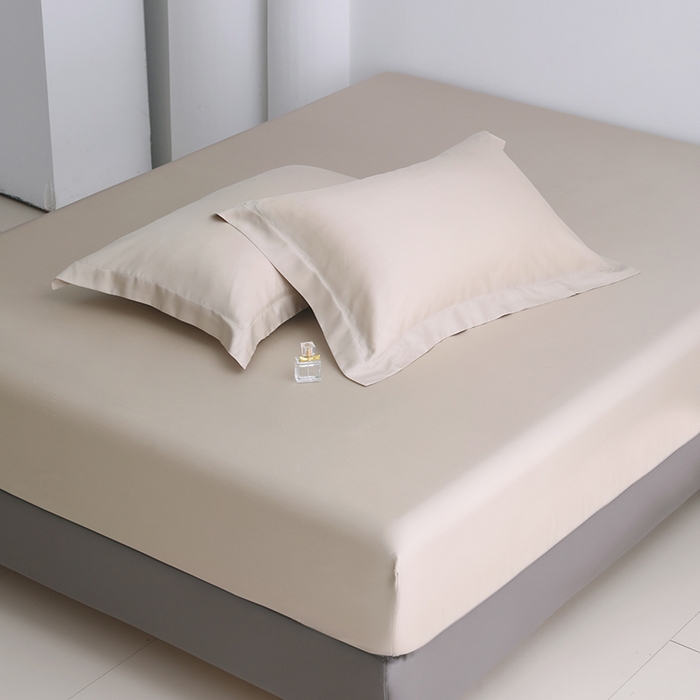 91家纺网 家纺一手货源 找家纺 寝柔家纺 2025夏季新款50S纯色天丝枕套丝滑有凉感(有质检报告） 燕麦色