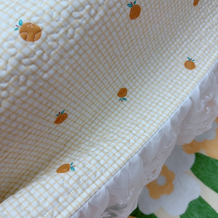 91家纺网 家纺一手货源 找家纺 暖居 2025新款纯棉大蕾丝榻榻米农村大炕盖支持定制 小橘子仙女款