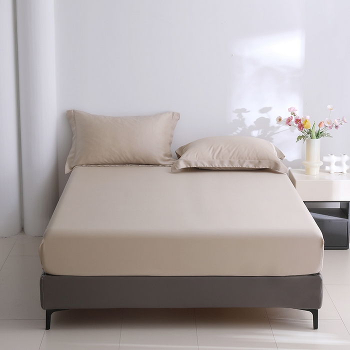 91家纺网 家纺一手货源 找家纺 寝柔家纺 2025夏季新款50S纯色天丝枕套丝滑有凉感(有质检报告） 燕麦色