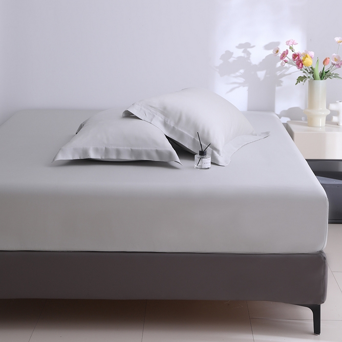 91家纺网 家纺一手货源 找家纺 寝柔家纺 2025夏季新款50S纯色天丝枕套丝滑有凉感(有质检报告） 星空灰