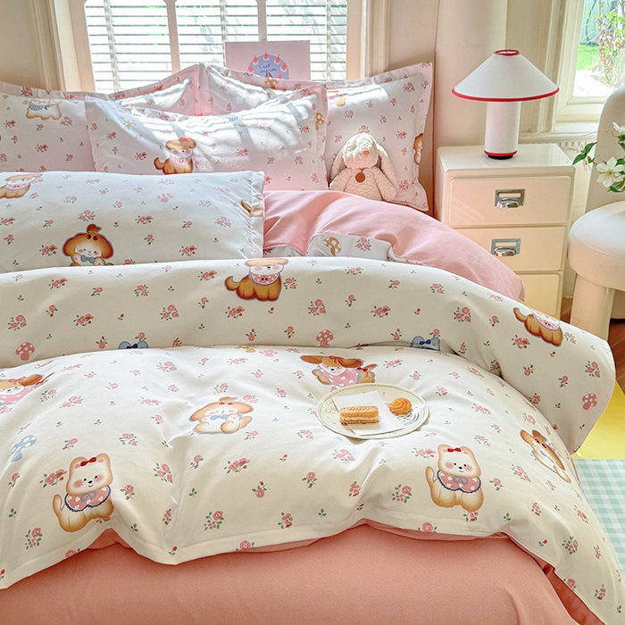 91家纺网 家纺一手货源 找家纺 优逸 2025新款植物羊绒单被套 小狗宝莉