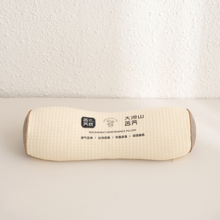 91家纺网 家纺一手货源 找家纺 桐格乳胶2025新款舒适睡眠护颈全荞麦枕头枕芯 苦荞颈椎枕-米色