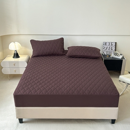 恒尚居 2024新款夹棉抗菌防螨防水床笠【支持定做】咖啡