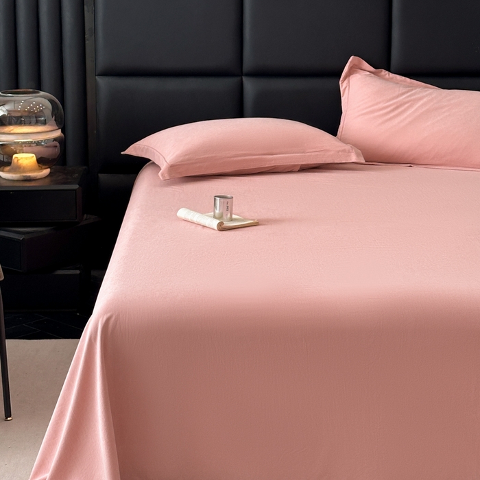 91家纺网 家纺一手货源 找家纺 优梦莱 2025春夏新款抗菌防螨单床单单床单-场景一 火烈鸟粉