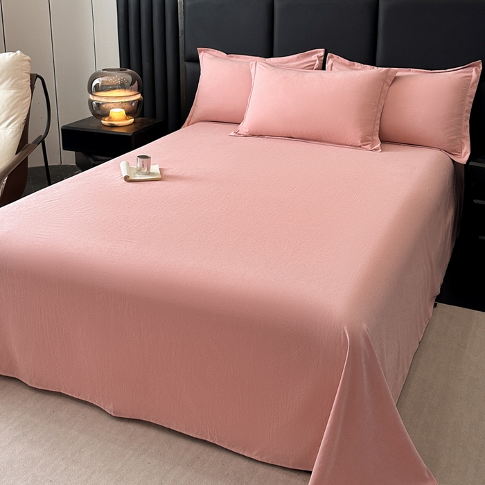 91家纺网 家纺一手货源 找家纺 优梦莱 2025春夏新款抗菌防螨单床单单床单-场景一 火烈鸟粉