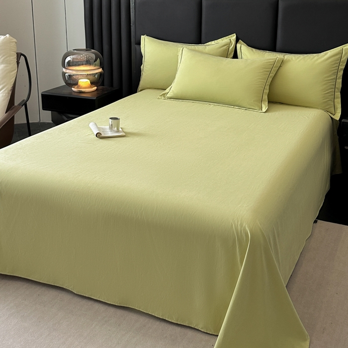 91家纺网 家纺一手货源 找家纺 优梦莱 2025春夏新款抗菌防螨单床单单床单-场景一 奶油黄