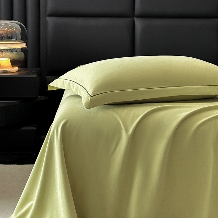 91家纺网 家纺一手货源 找家纺 优梦莱 2025春夏新款抗菌防螨单床单单床单-场景一 奶油黄