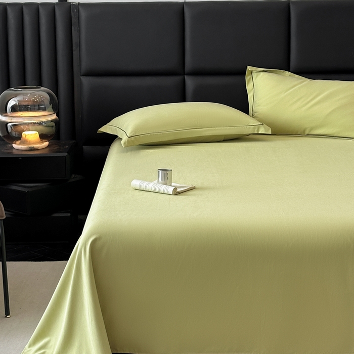 91家纺网 家纺一手货源 找家纺 优梦莱 2025春夏新款抗菌防螨单床单单床单-场景一 奶油黄