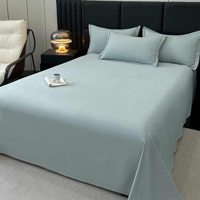 91家纺网 家纺一手货源 找家纺 优梦莱 2025春夏新款抗菌防螨单床单单床单-场景一 浅灰绿