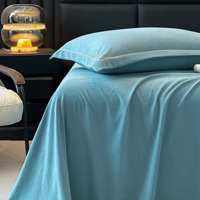 91家纺网 家纺一手货源 找家纺 优梦莱 2025春夏新款抗菌防螨单床单单床单-场景一 维多利亚蓝