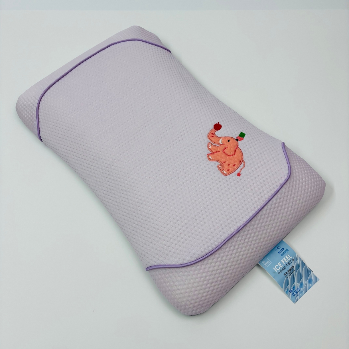 露函家居 2025新款儿童绣花款凉豆豆美 肤枕枕芯枕头 凉豆豆美 肤枕-粉色 30x50x5cm/只