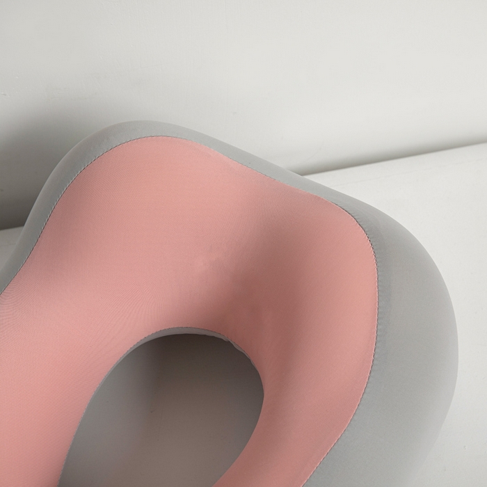 91家纺网 家纺一手货源 找家纺 露函家居 2025新款驼峰U型护颈枕凉感U型枕枕头枕芯 驼峰U型护颈枕-桃花粉 29x30cm/只