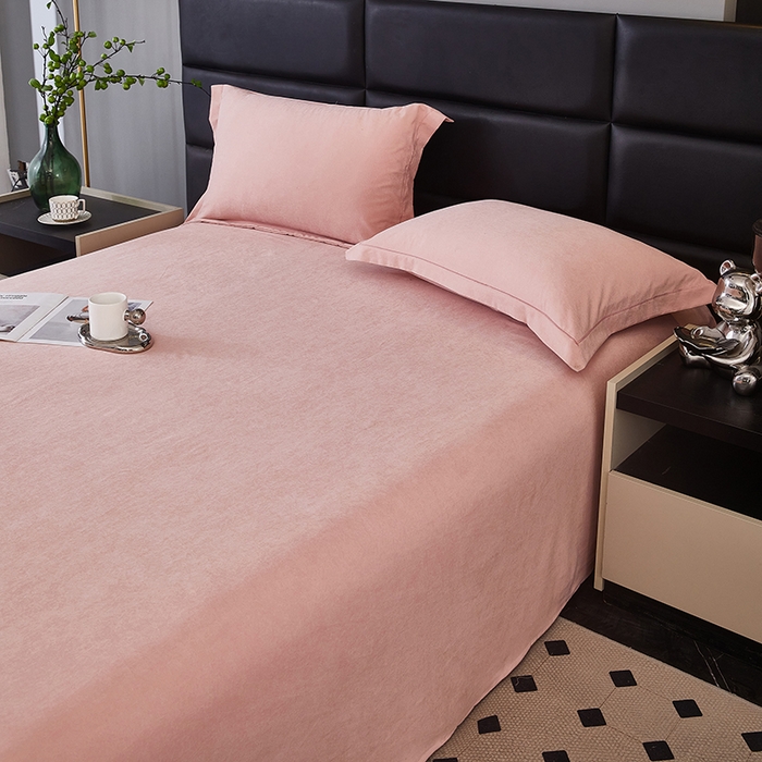 91家纺网 家纺一手货源 找家纺 优梦莱 2025春夏新款抗菌防螨单床单单床单-场景二 草莓冰粉