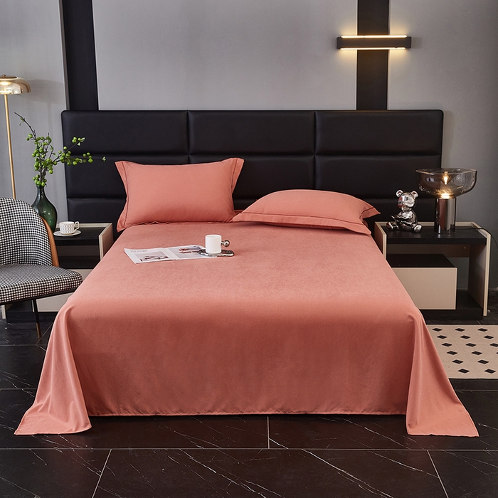 91家纺网 家纺一手货源 找家纺 优梦莱 2025春夏新款抗菌防螨单床单单床单-场景二 海滩红