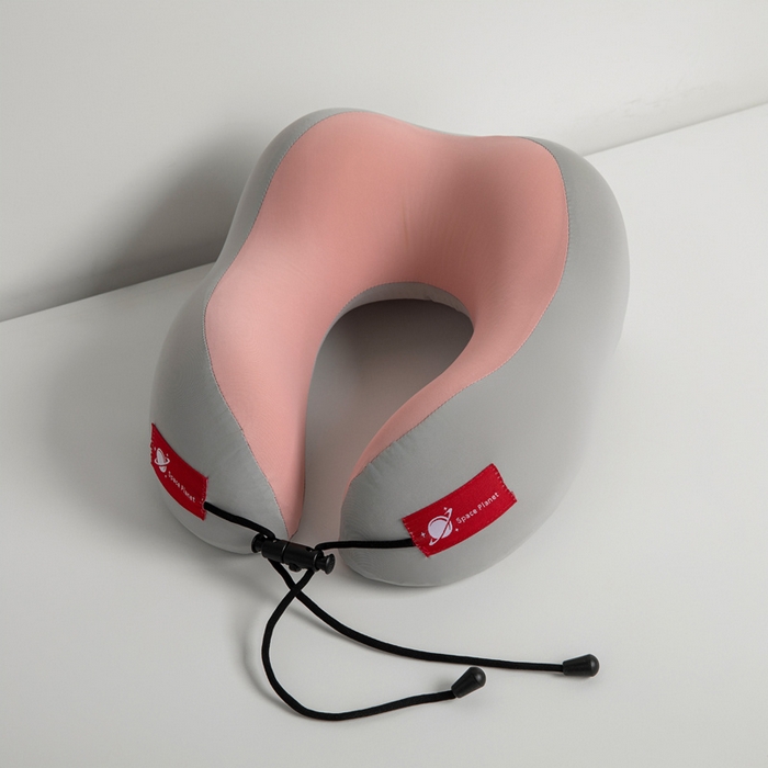 91家纺网 家纺一手货源 找家纺 露函家居 2025新款驼峰U型护颈枕凉感U型枕枕头枕芯 驼峰U型护颈枕-桃花粉 单礼盒