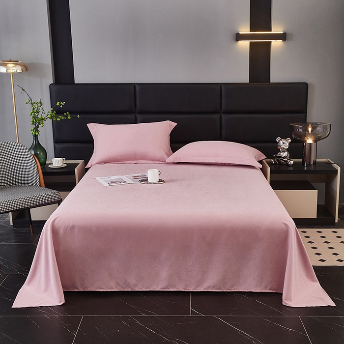 91家纺网 家纺一手货源 找家纺 优梦莱 2025春夏新款抗菌防螨单床单单床单-场景二 火烈鸟粉