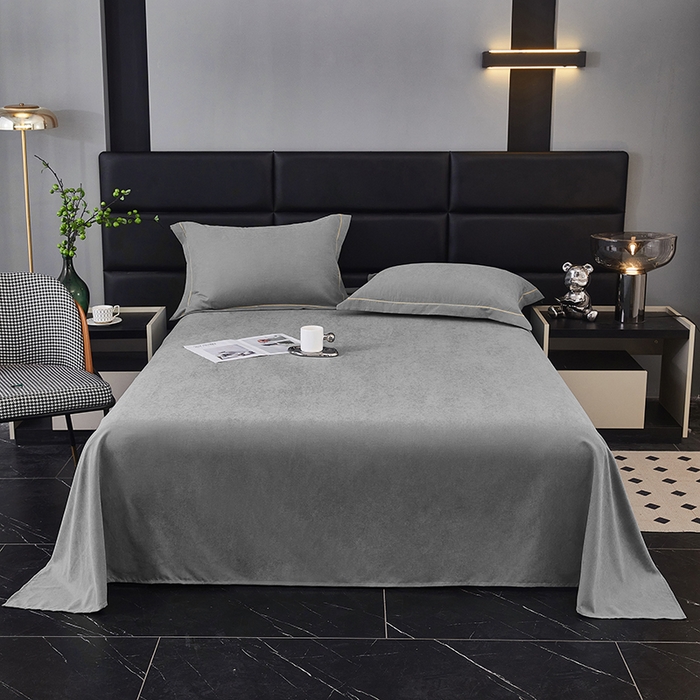 91家纺网 家纺一手货源 找家纺 优梦莱 2025春夏新款抗菌防螨单床单单床单-场景二 魅影灰