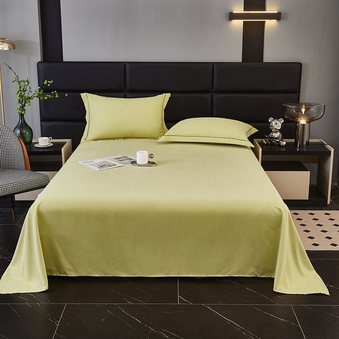 91家纺网 家纺一手货源 找家纺 优梦莱 2025春夏新款抗菌防螨单床单单床单-场景二 奶油黄