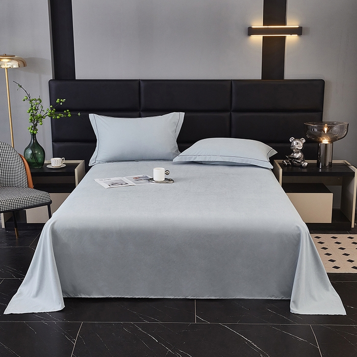 91家纺网 家纺一手货源 找家纺 优梦莱 2025春夏新款抗菌防螨单床单单床单-场景二 浅灰绿