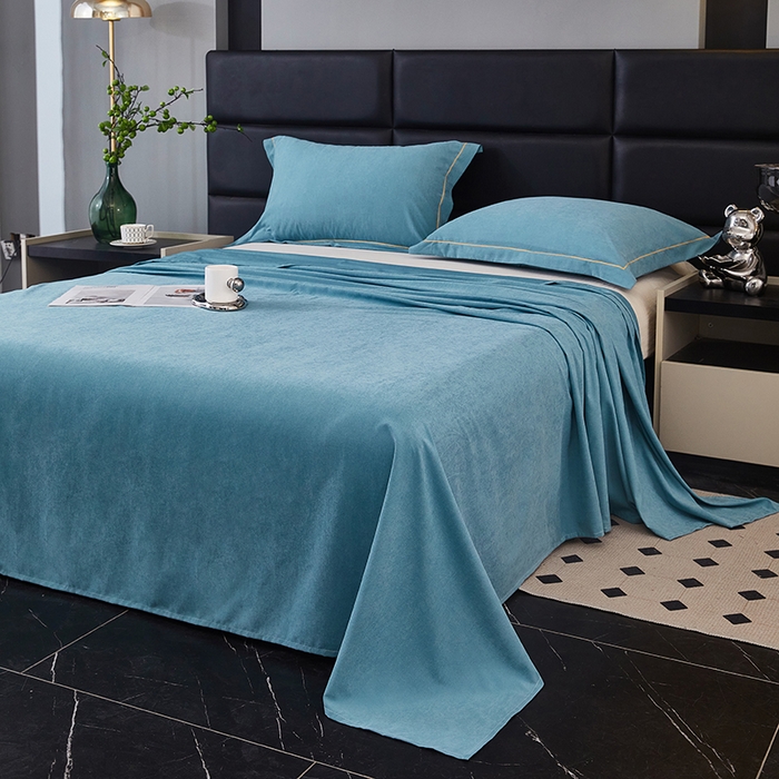 91家纺网 家纺一手货源 找家纺 优梦莱 2025春夏新款抗菌防螨单床单单床单-场景二 维多利亚蓝