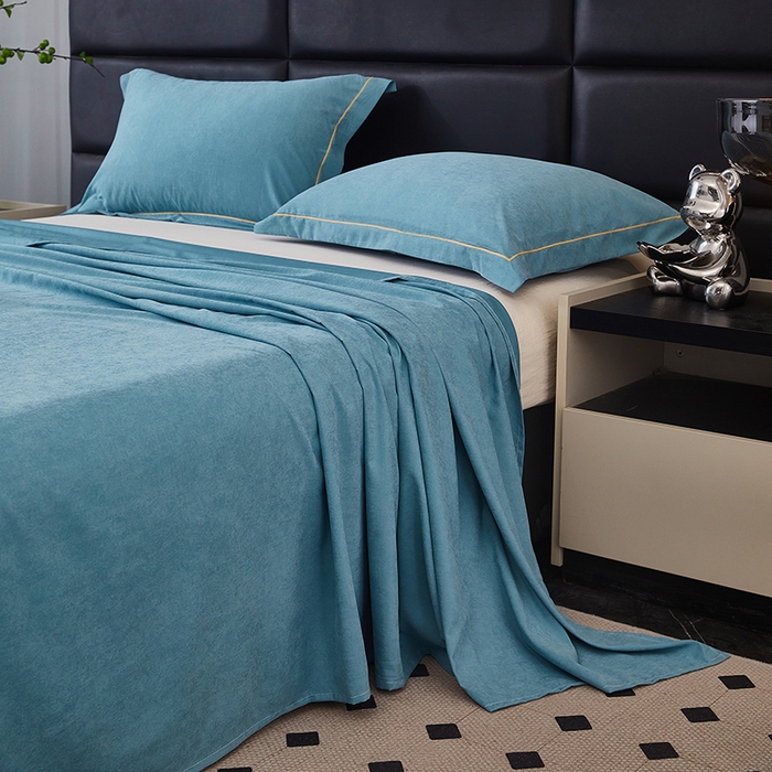 91家纺网 家纺一手货源 找家纺 优梦莱 2025春夏新款抗菌防螨单床单单床单-场景二 维多利亚蓝