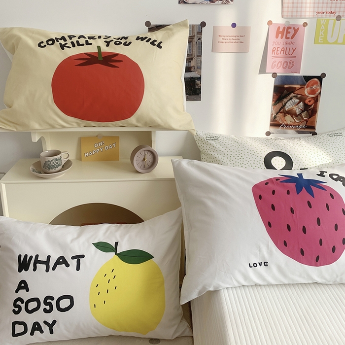 91家纺网 家纺一手货源 找家纺 （总）柚可家居 2024新款数码定版全棉单枕套系列-多巴胺系列二