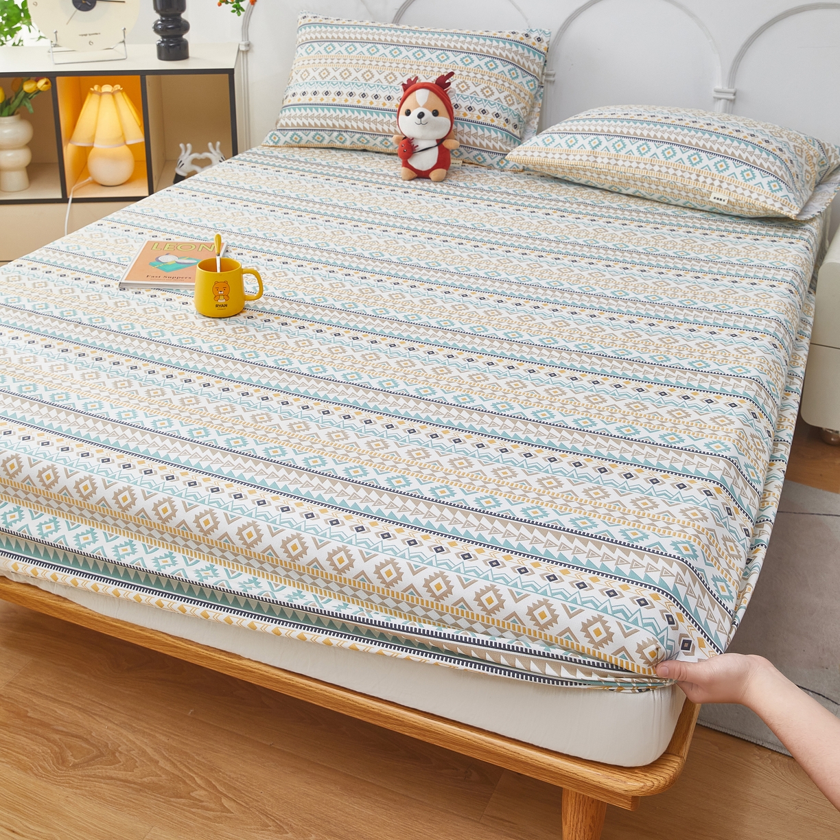 91家纺网 家纺一手货源 找家纺 （总）希廷顿 2025新款床笠款原棉老粗布凉席席子