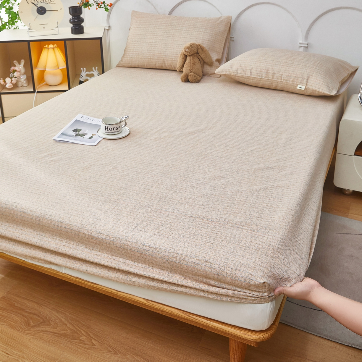 91家纺网 家纺一手货源 找家纺 （总）希廷顿 2025新款床笠款原棉老粗布凉席席子