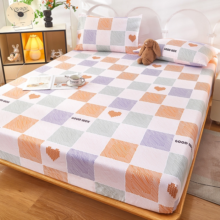 91家纺网 家纺一手货源 找家纺 希廷顿 2025新款床笠款原棉老粗布凉席席子 格缘