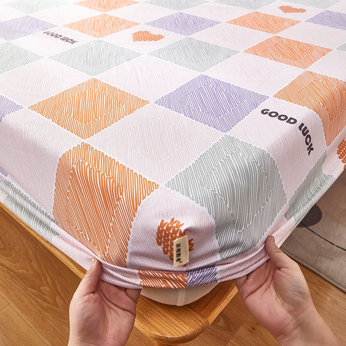 91家纺网 家纺一手货源 找家纺 希廷顿 2025新款床笠款原棉老粗布凉席席子 格缘