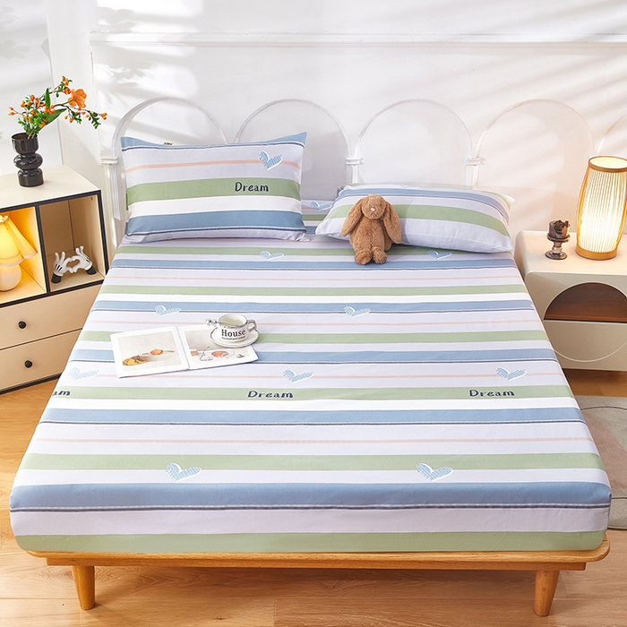 91家纺网 家纺一手货源 找家纺 希廷顿 2025新款床笠款原棉老粗布凉席席子 瑾纹