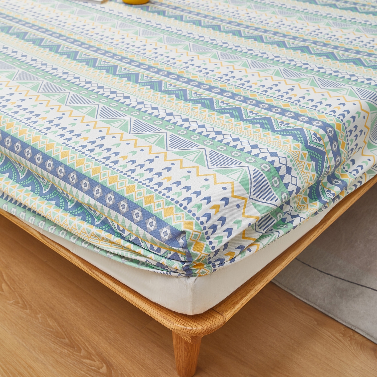 91家纺网 家纺一手货源 找家纺 希廷顿 2025新款床笠款原棉老粗布凉席席子 琉璃密语