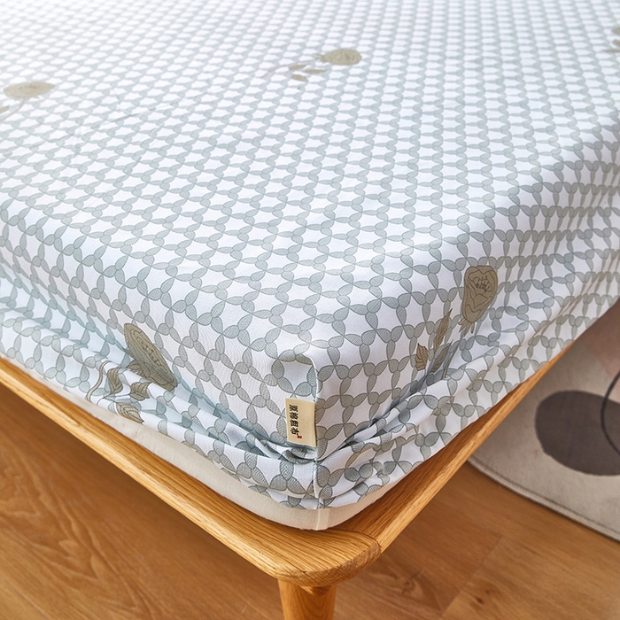 91家纺网 家纺一手货源 找家纺 希廷顿 2025新款床笠款原棉老粗布凉席席子 玫影