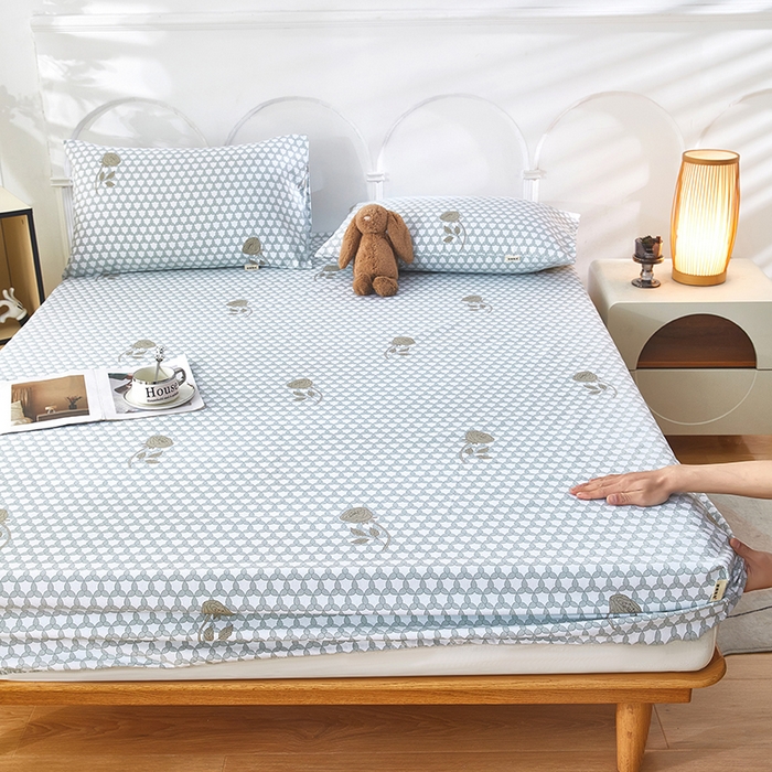 91家纺网 家纺一手货源 找家纺 希廷顿 2025新款床笠款原棉老粗布凉席席子 玫影